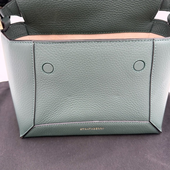 Strathberry Mosaic Bottle Green-Sage Leather Gold Bar Hardware - Picture 4 of 16